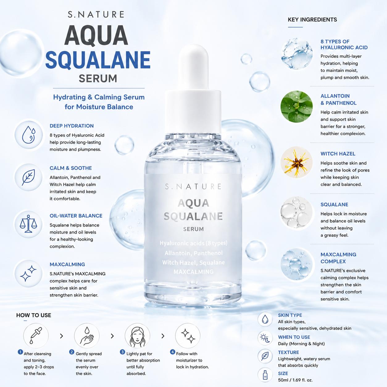 S.NATURE Aqua Squalane Serum 50ml